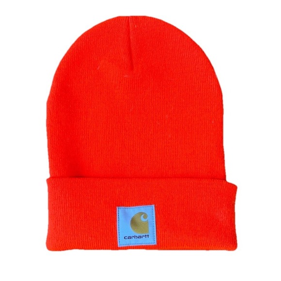 Carhartt Other - Carhartt Unisex Safety Orange Cuffed Hat Beanie Knit Logo Patch Cap‎ One Size